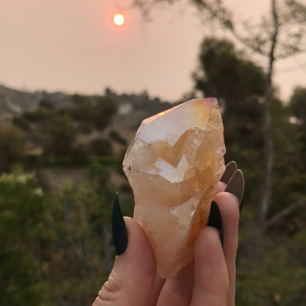 Rainbow citrine quartz crystal